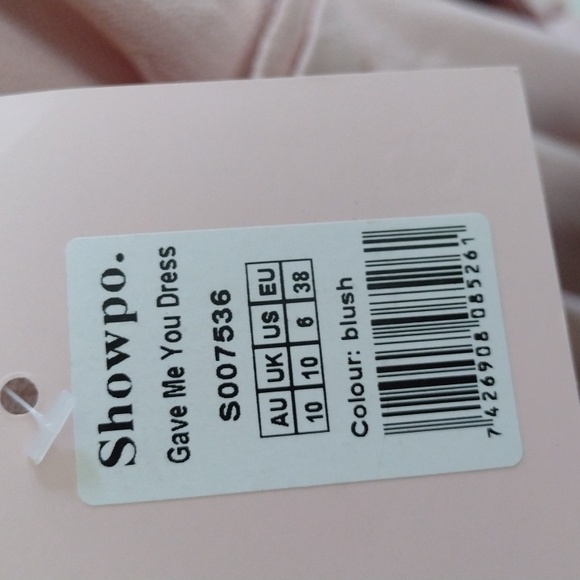 NWT Showpo Gave Me You Dress Blush Size 6 Maxi Wedding Formal Event Faux Wrap - Picture 7 of 15